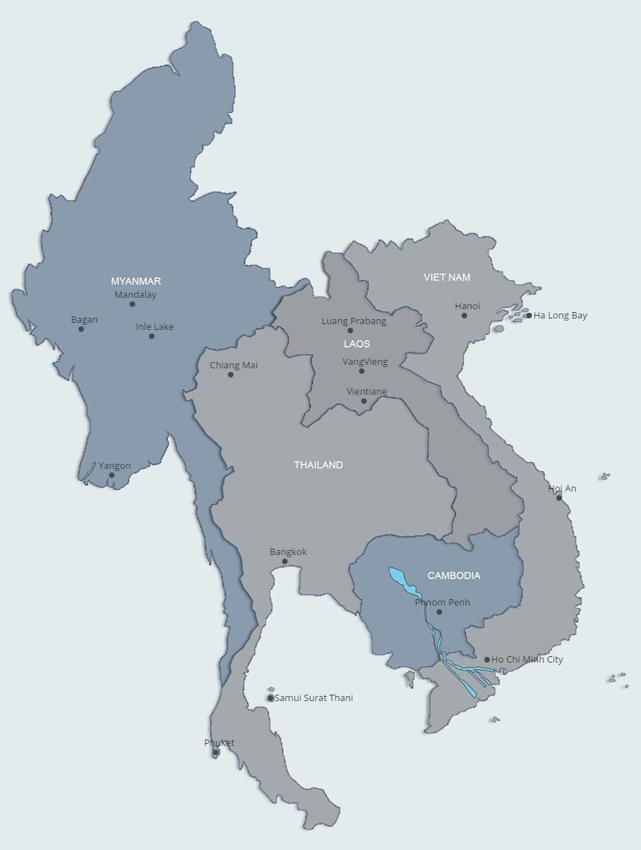 નકશો ઉત્તર લાઓસ