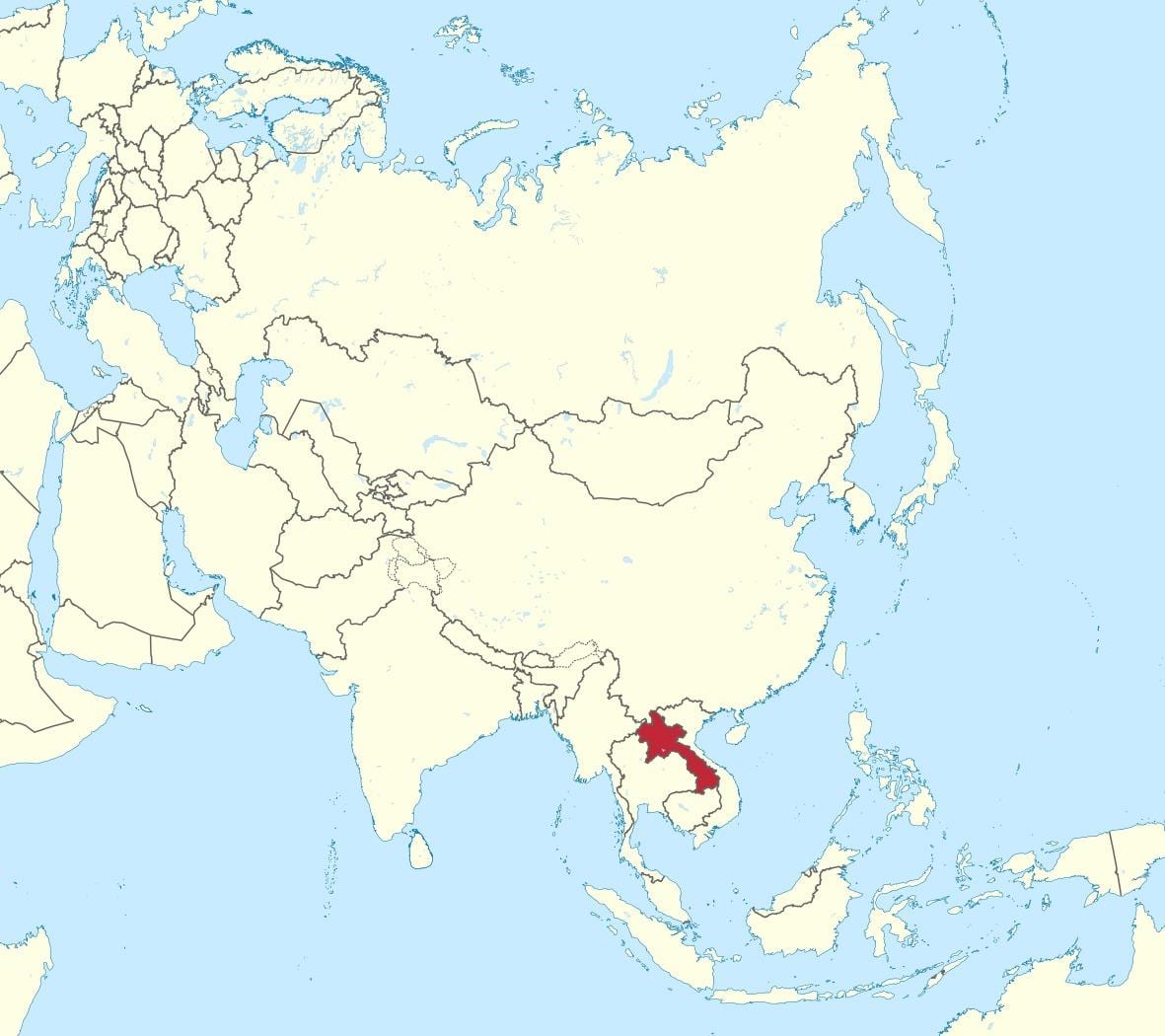 નકશો લાઓસ એશિયા
