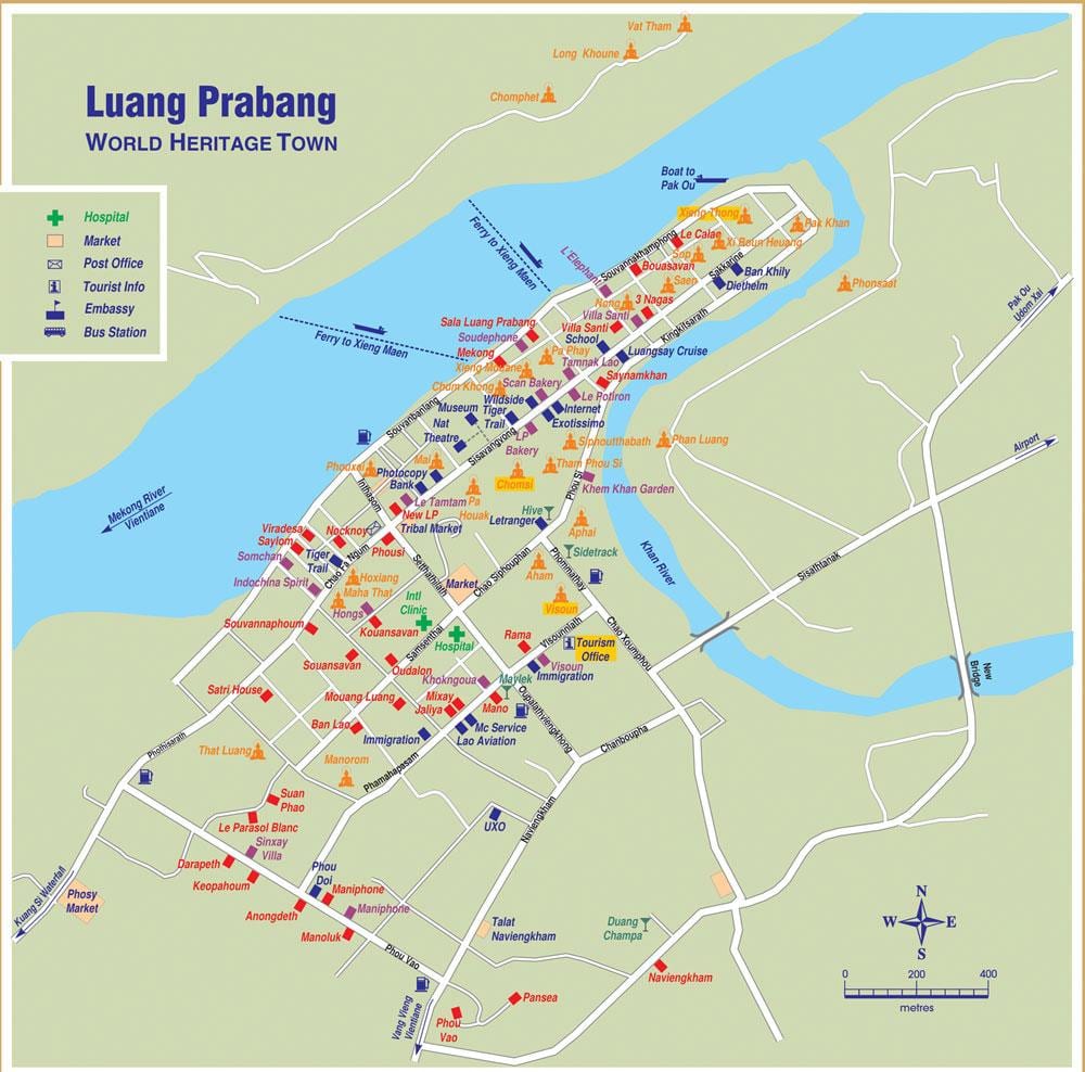 નકશો luang prabang લાઓસ