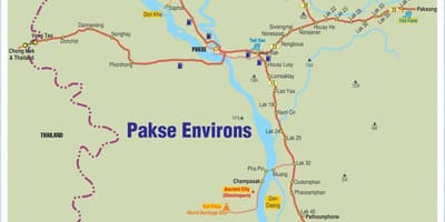 નકશો pakse લાઓસ